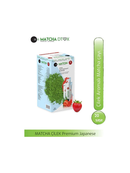 Matcha Premium Japanese Çilek Aromalı Detox Burner Form Matcha Çayı